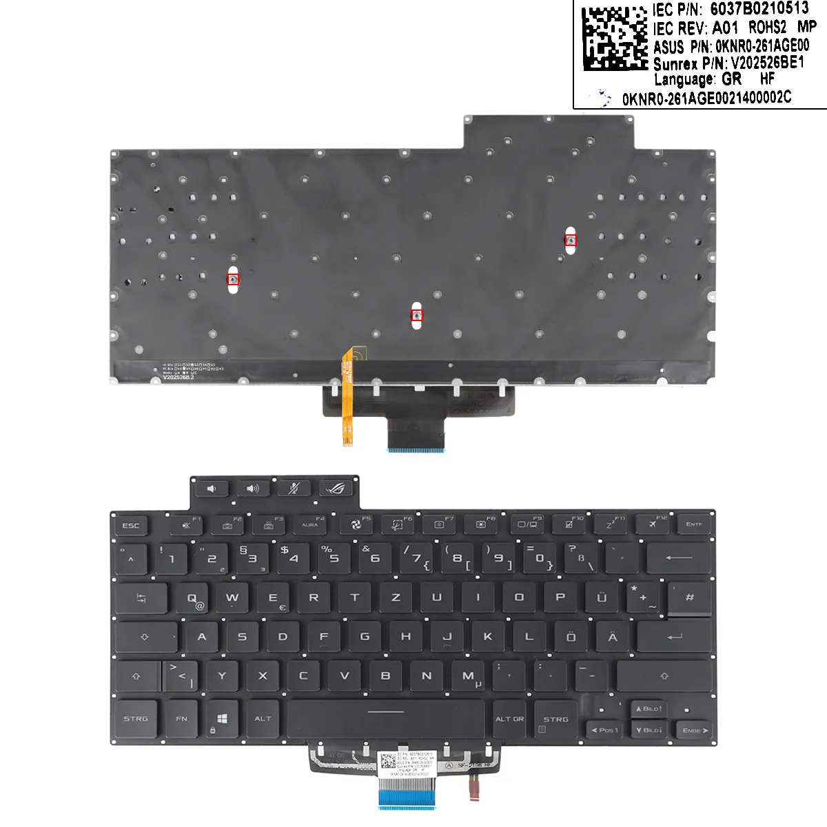 Picture of ASUS Zephyrus G15 GA503 GA503Q GA503QR GA503QS M16 GU603H BLACK(backlit win8)